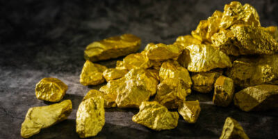 Raw gold nuggets