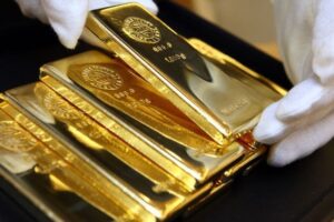 Refined gold bars.